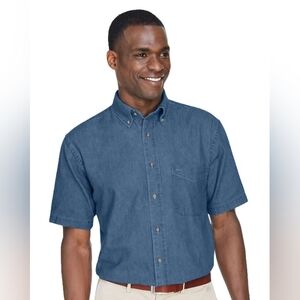 Williston Forge Blue Casual Button Down Shirt
